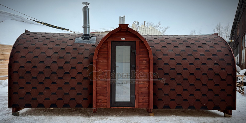 Баня «Викинг» из кедра 6х2,2 метра с боковым входом