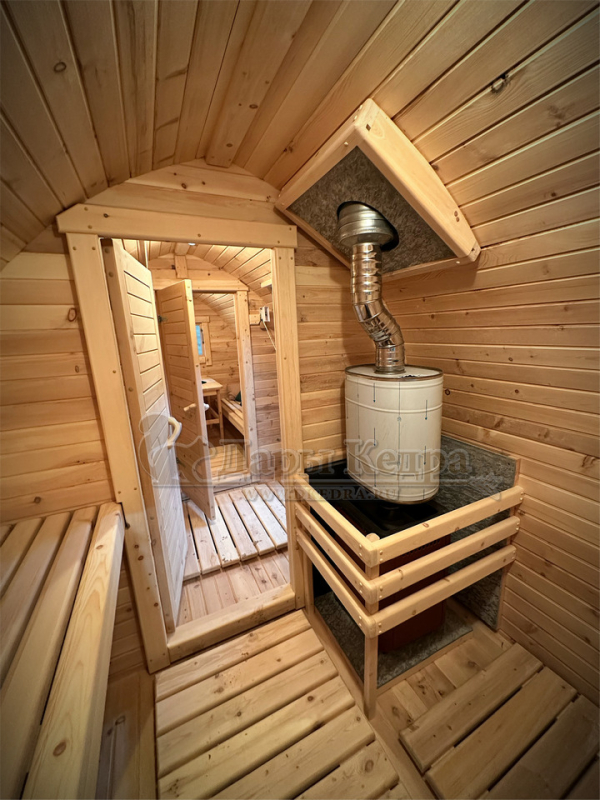 Баня «Викинг» из кедра 6х2,2 метра с боковым входом