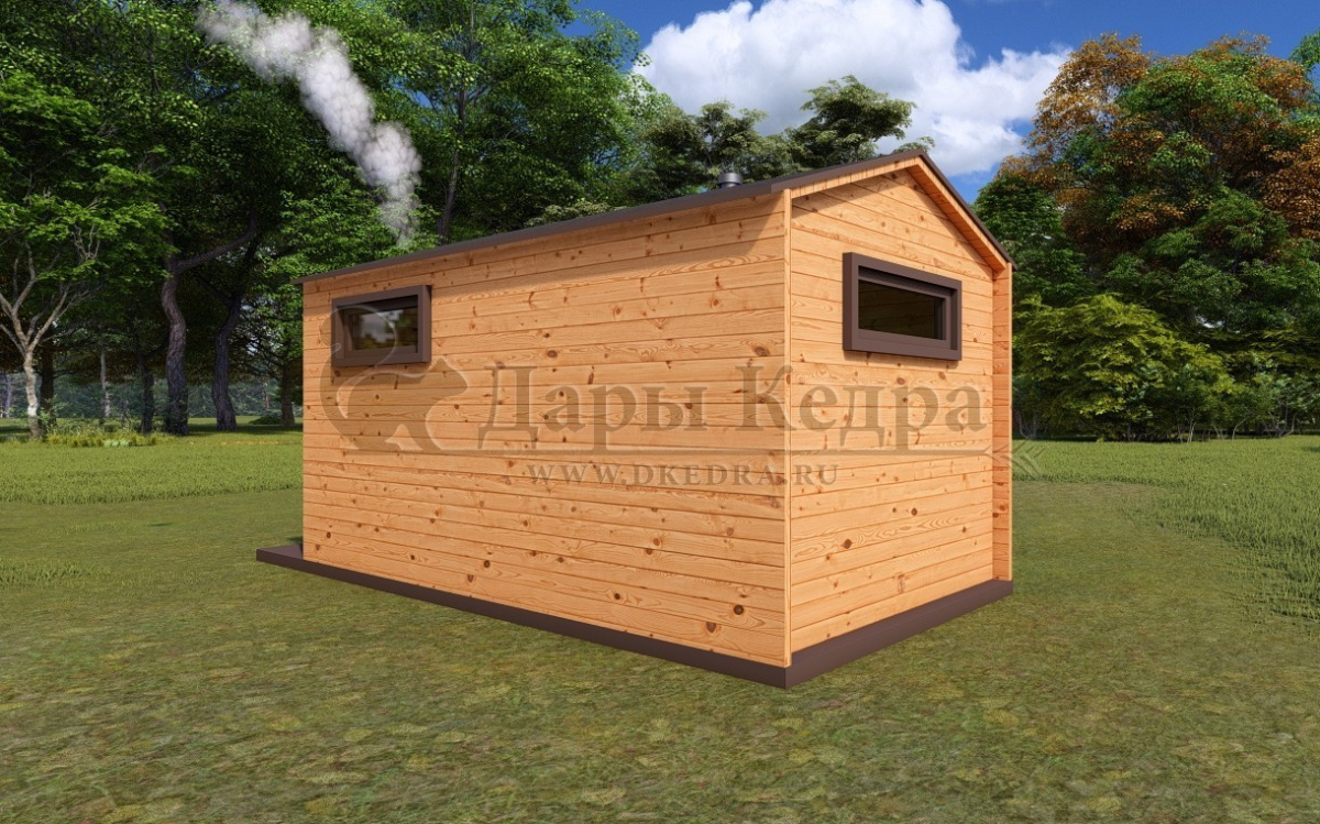 Каркасная баня Барн из кедра 4х2,3 м